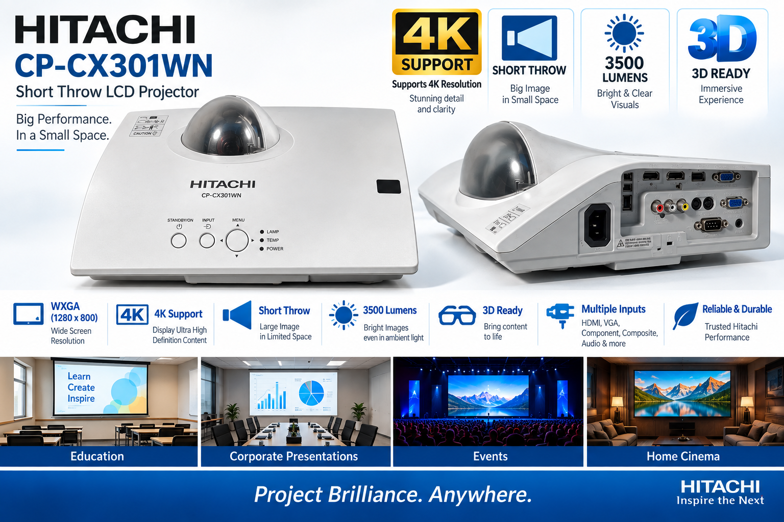 4K READY LCD PROJECTOR — Projectors & Screens rental in Bangalore